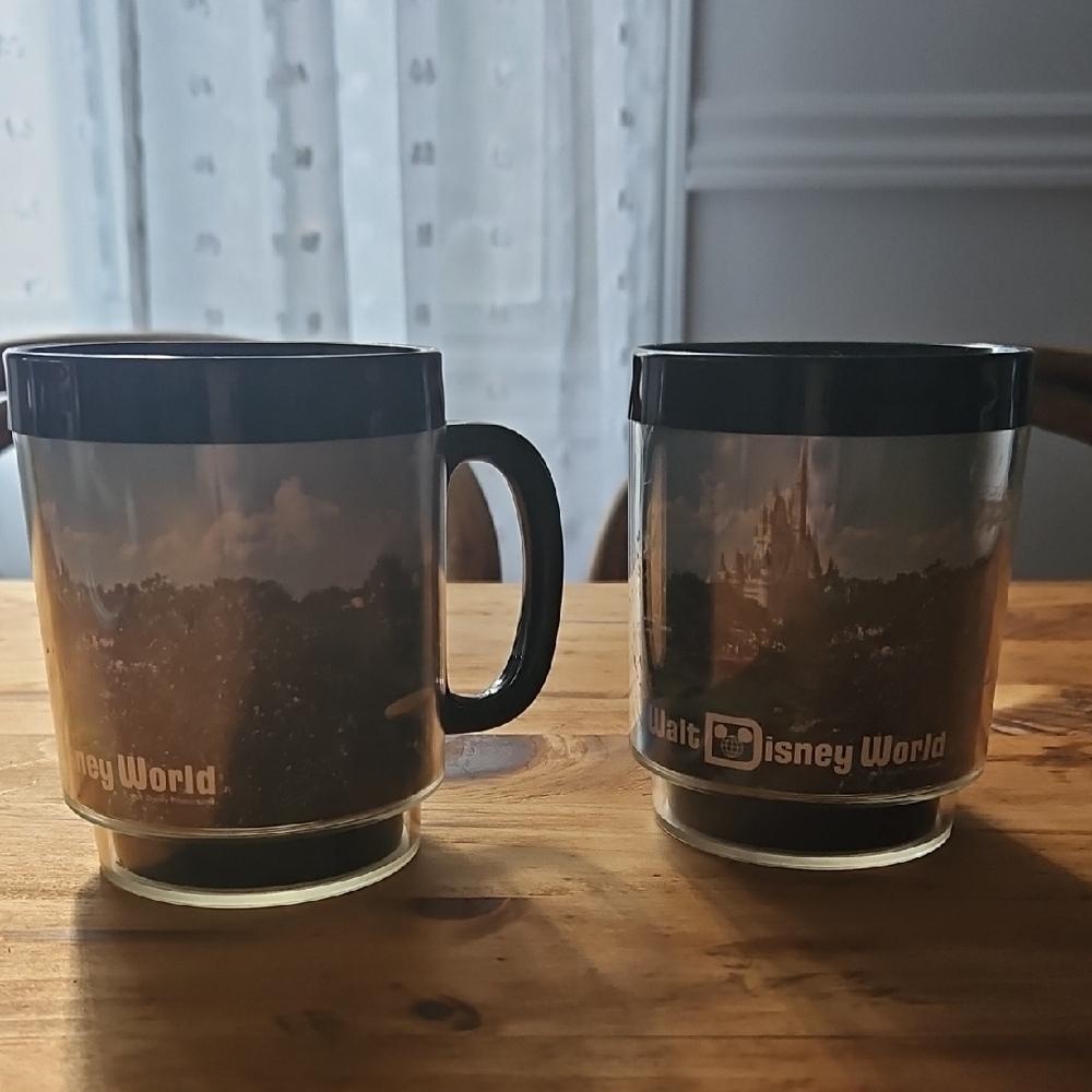 Vintage Disney Black Mugs Set